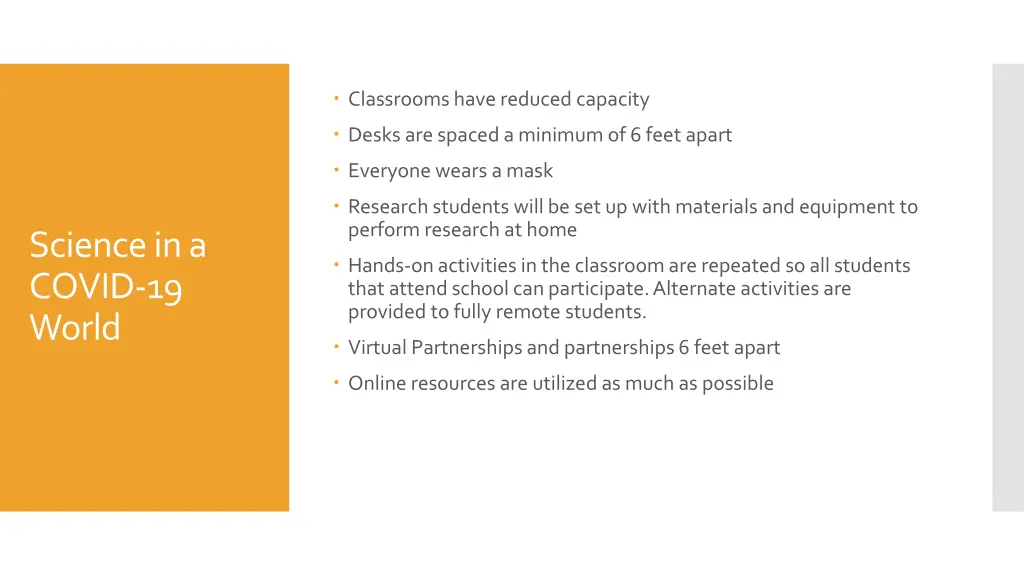 classrooms have reduced capacity