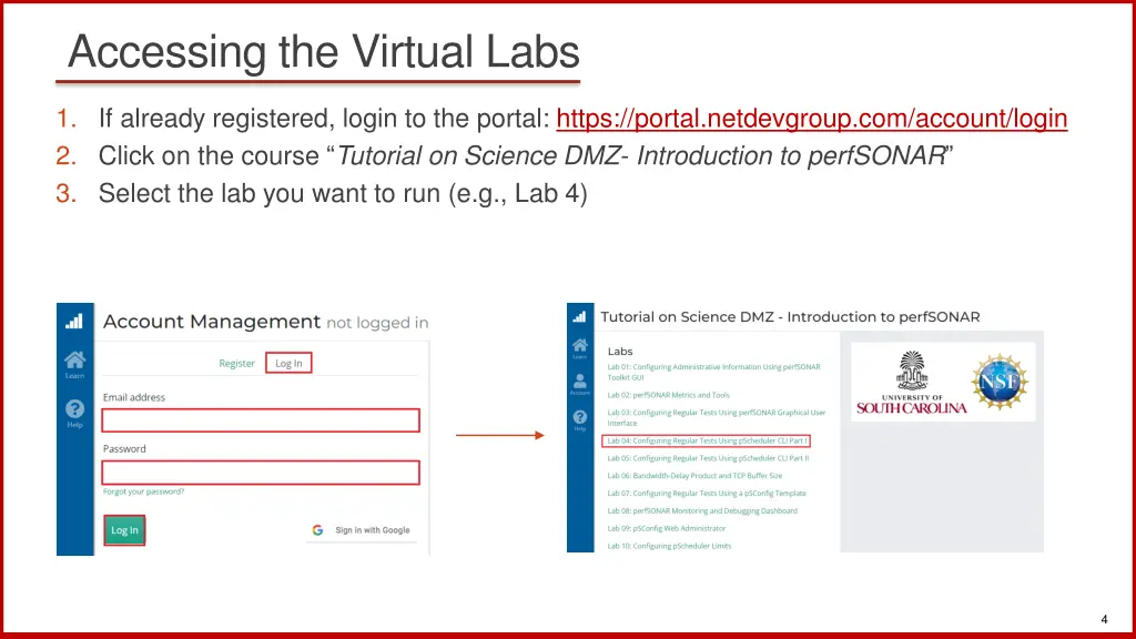 accessing the virtual labs