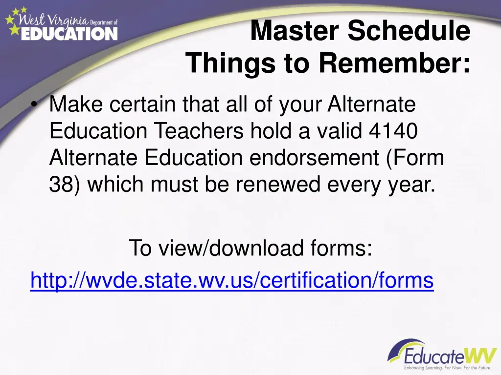 master schedule things to remember 1