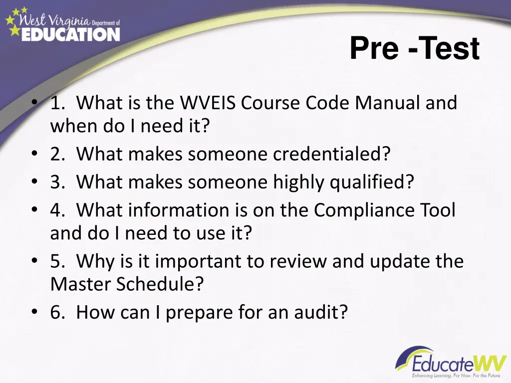 pre test