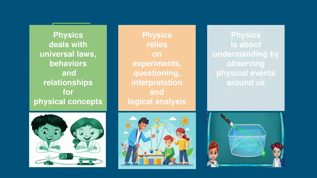 physics deals with universal laws behaviors