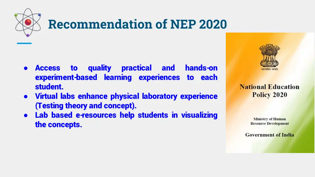 recommendation of nep 2020