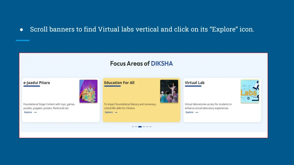 scroll banners to find virtual labs vertical