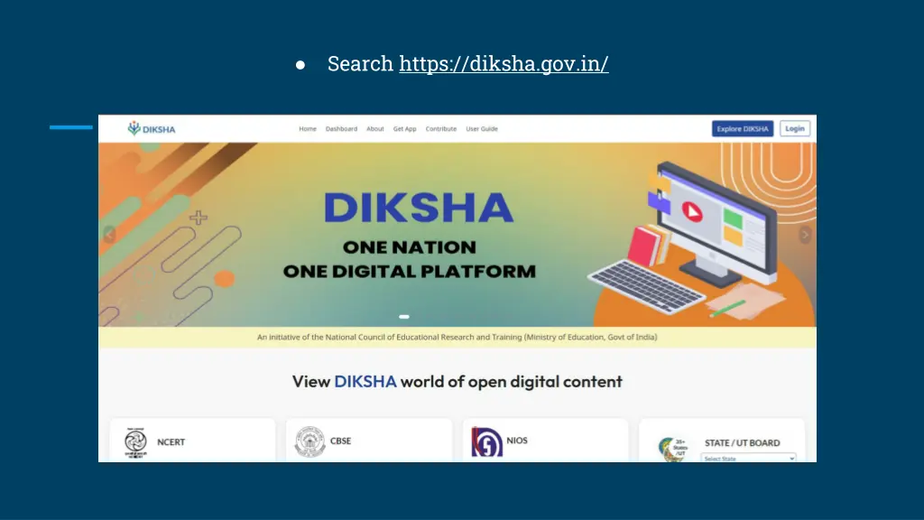 search https diksha gov in