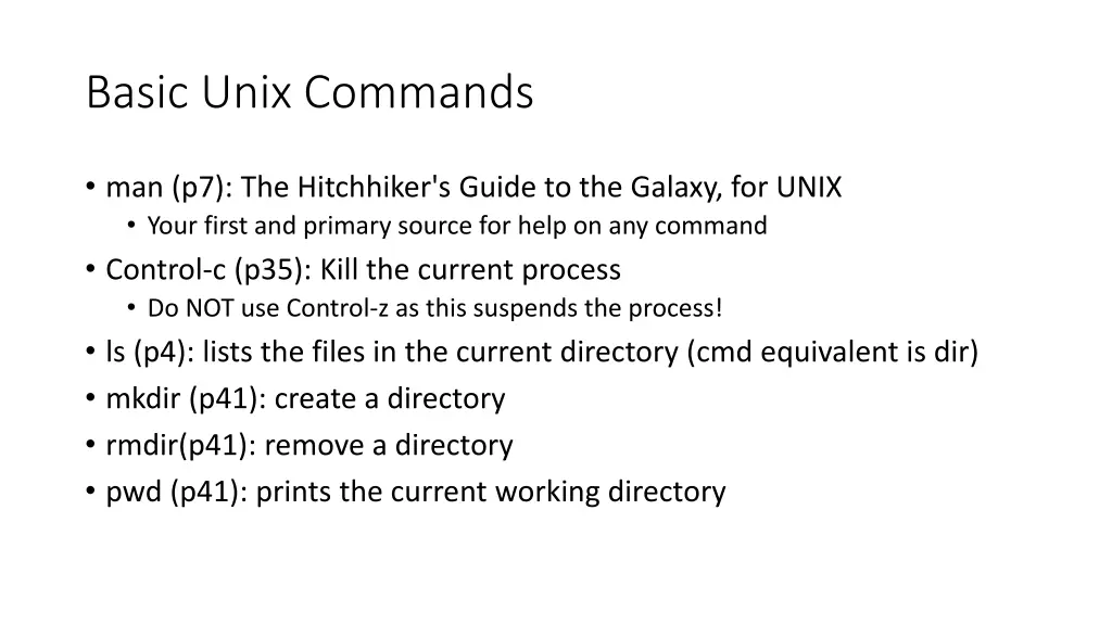 basic unix commands