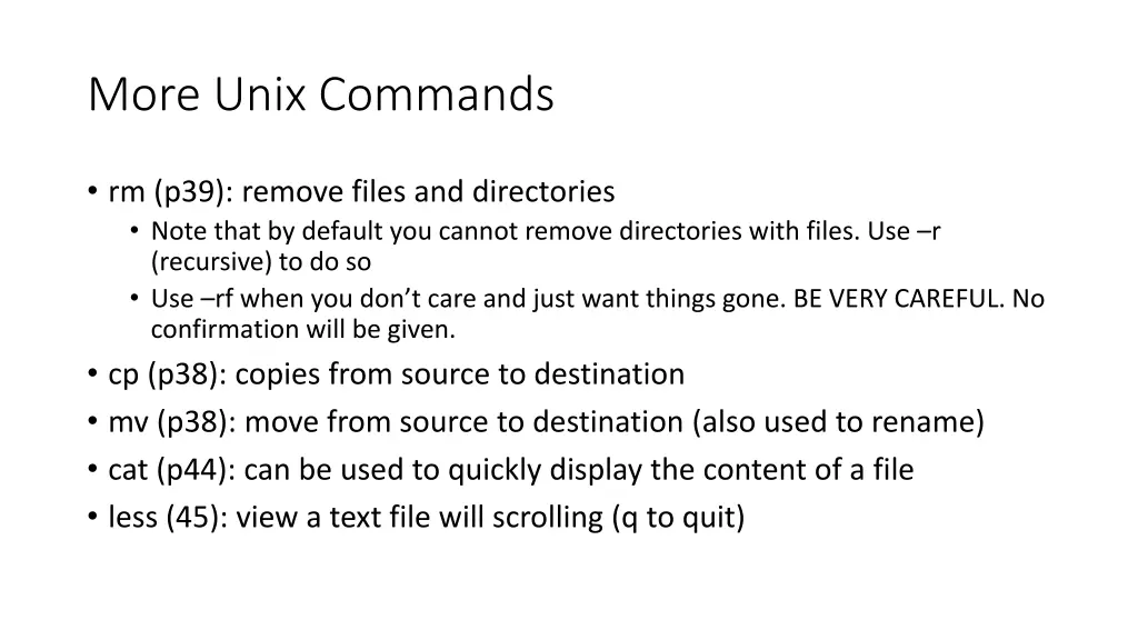 more unix commands