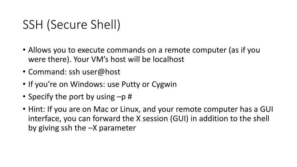 ssh secure shell