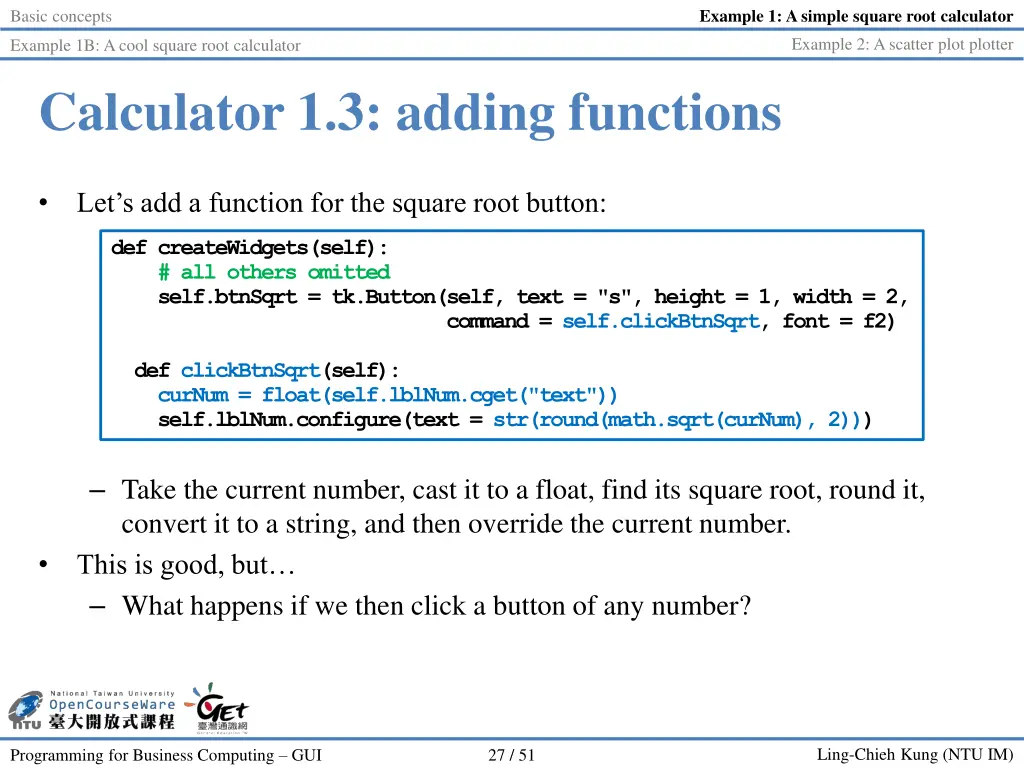 example 1 a simple square root calculator 18
