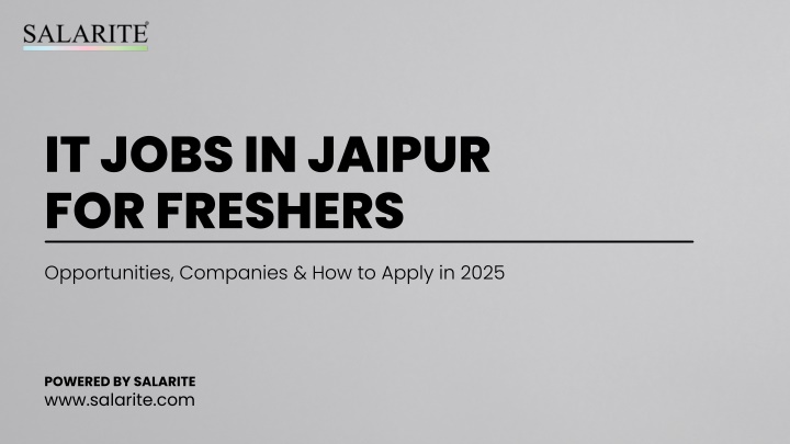 it jobs in jaipur for freshers