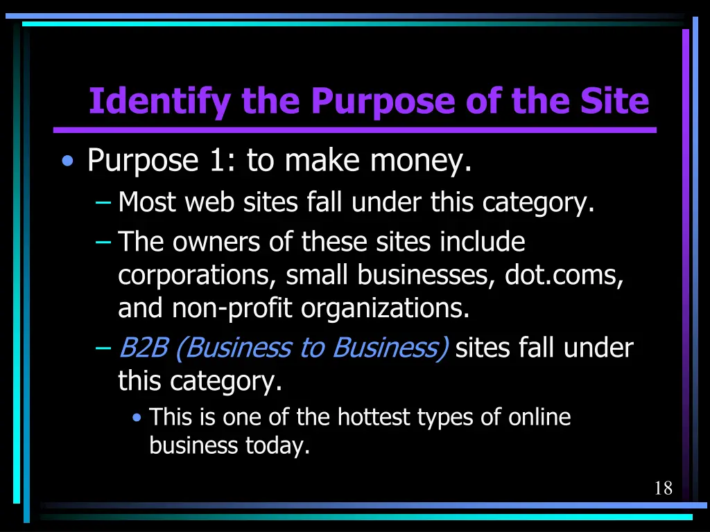 identify the purpose of the site 1