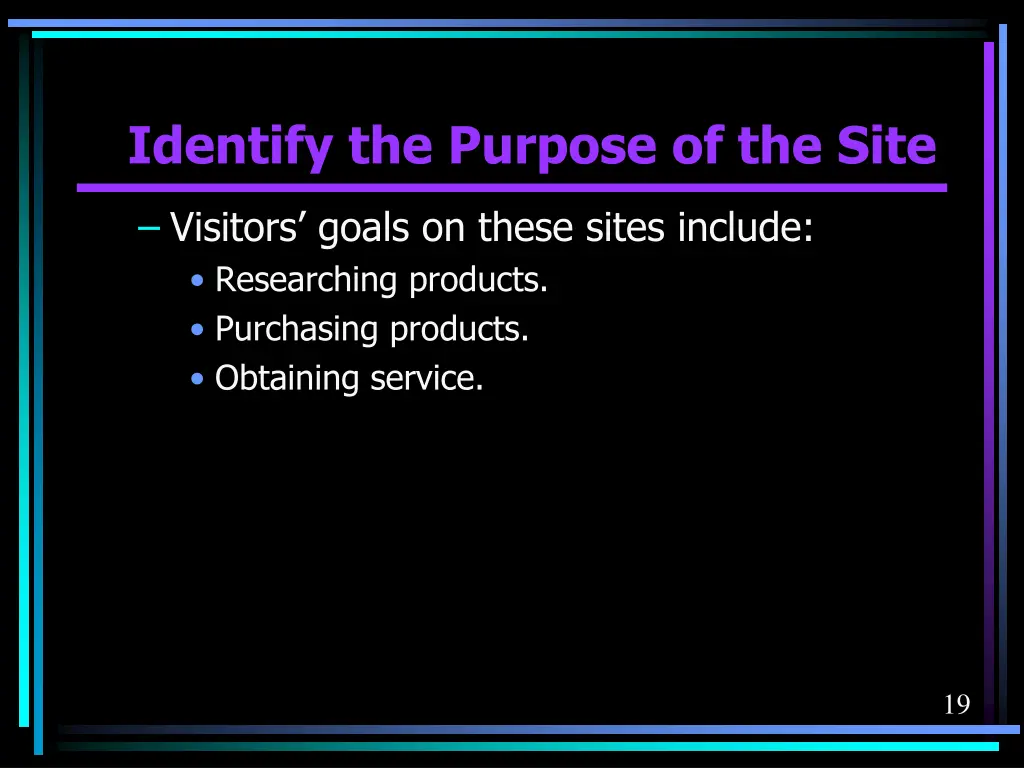 identify the purpose of the site 2