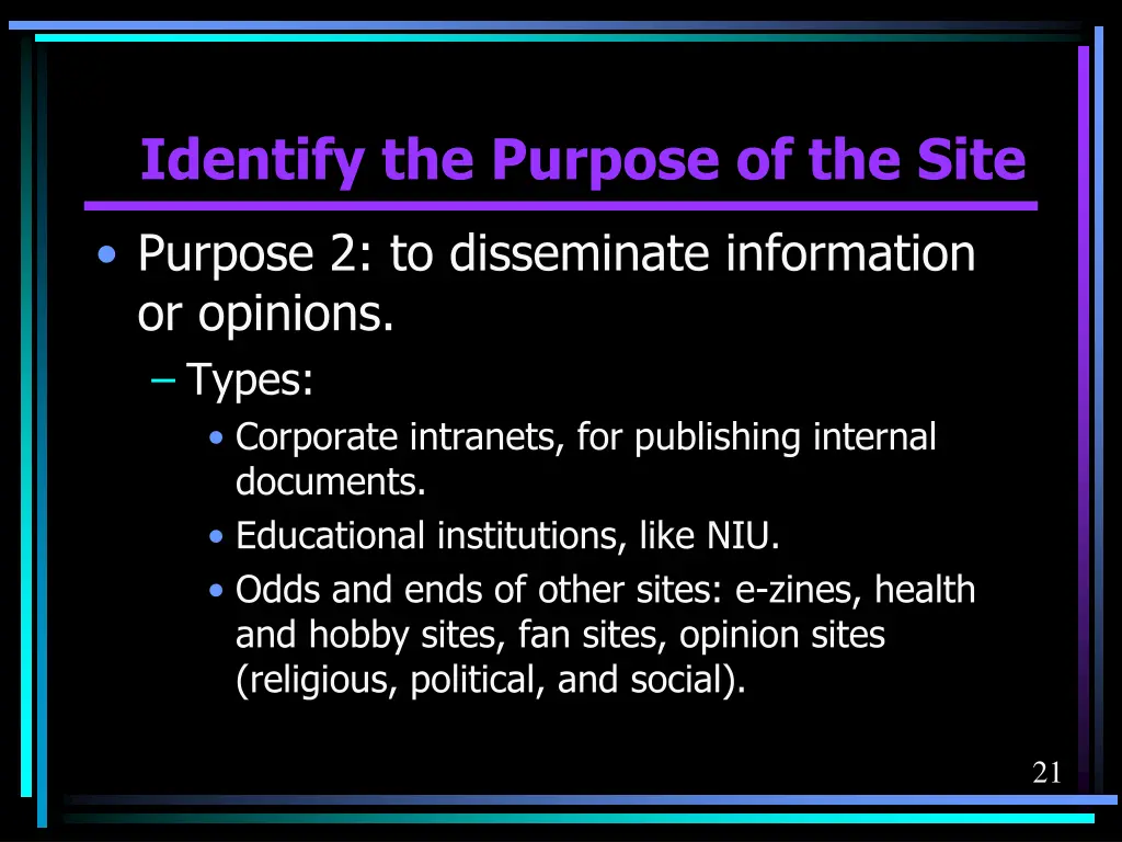 identify the purpose of the site 4