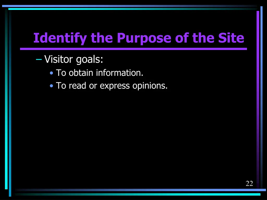 identify the purpose of the site 5
