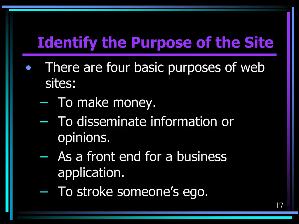 identify the purpose of the site