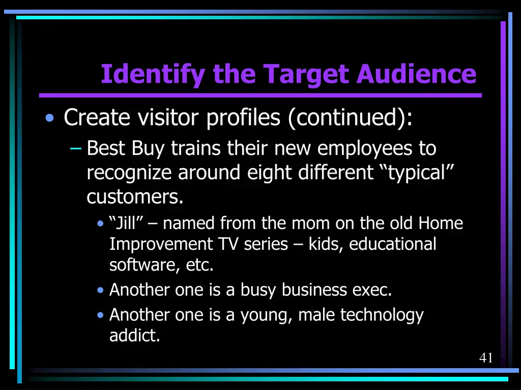 identify the target audience 11