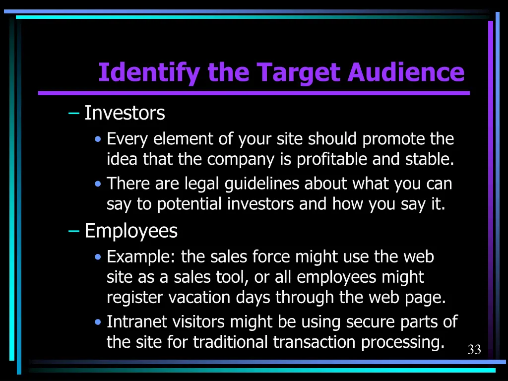 identify the target audience 3