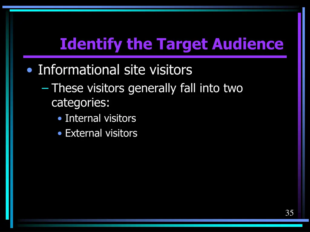identify the target audience 5
