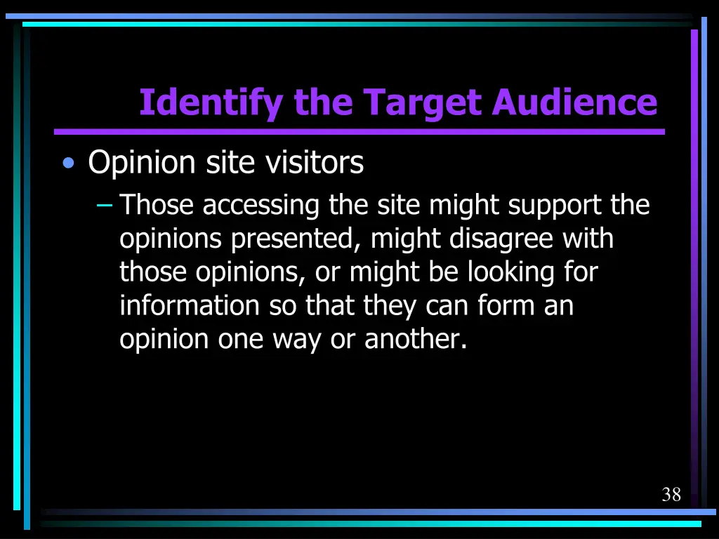 identify the target audience 8