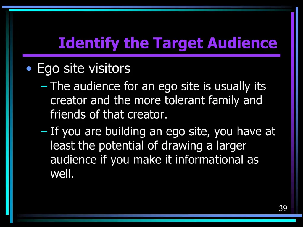 identify the target audience 9
