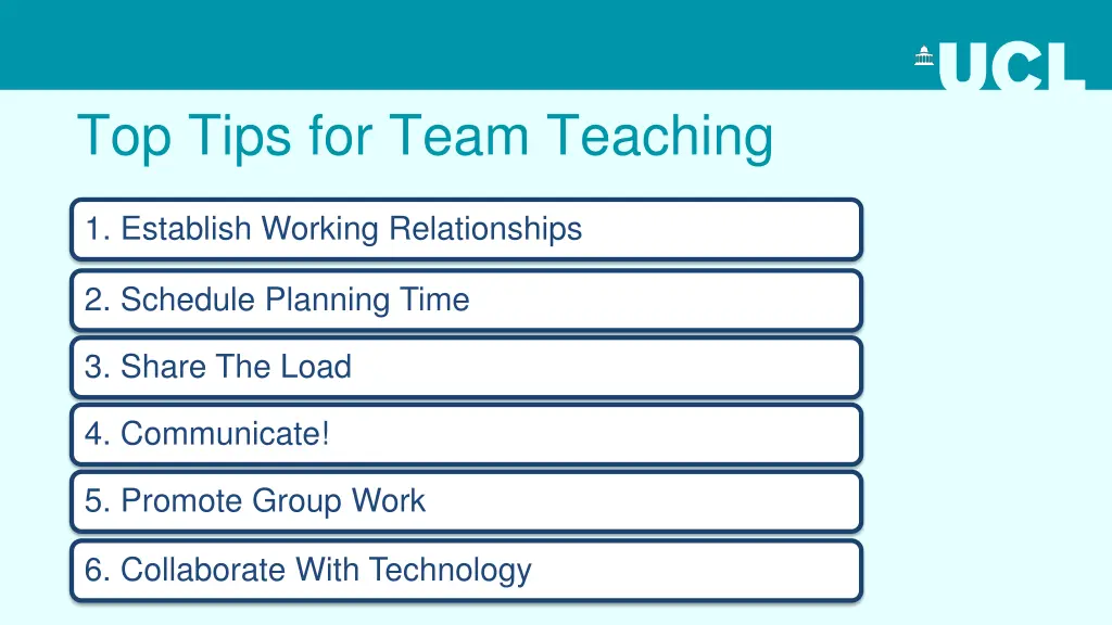 top tips for team teaching