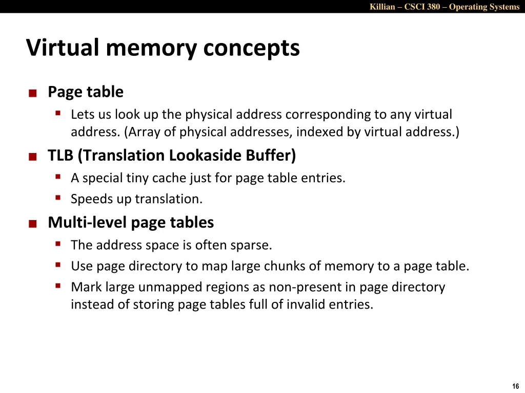 killian csci 380 operating systems 15