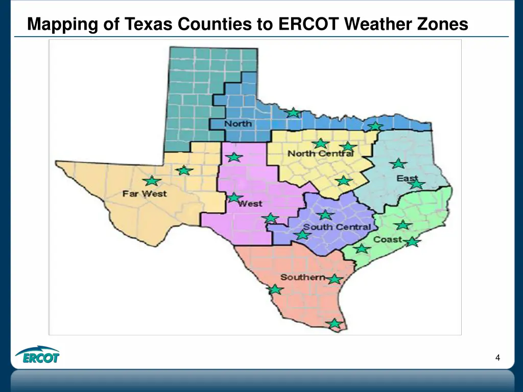 mapping of texas counties to ercot weather zones