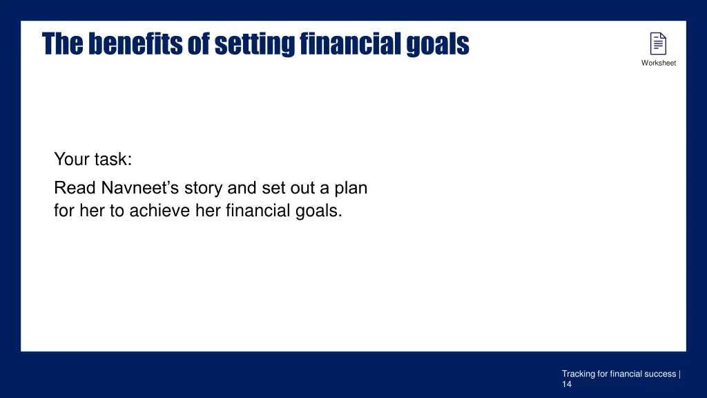 the benefits of setting financial goals 1