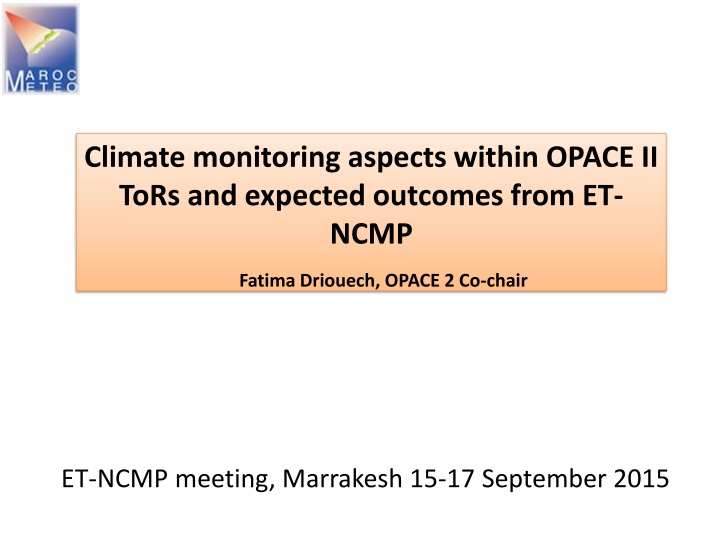 climate monitoring aspects within opace ii tors