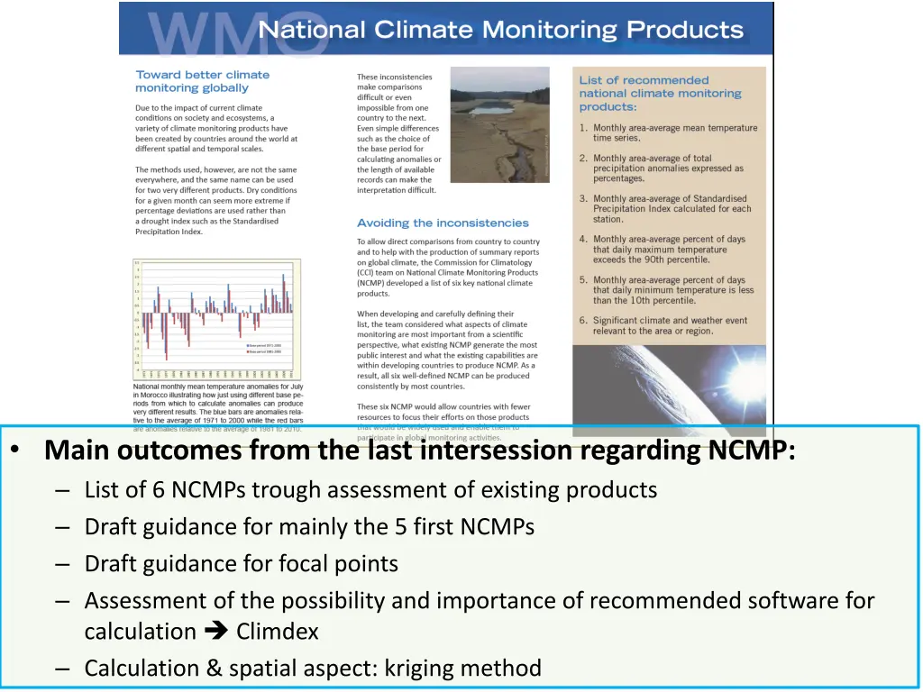 main outcomes from the last intersession