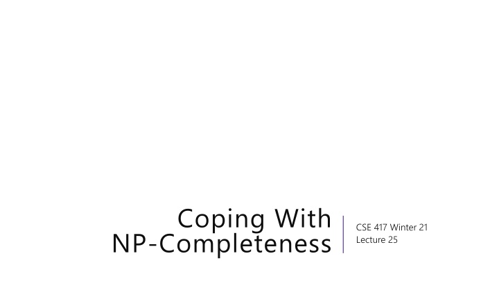 coping with np completeness