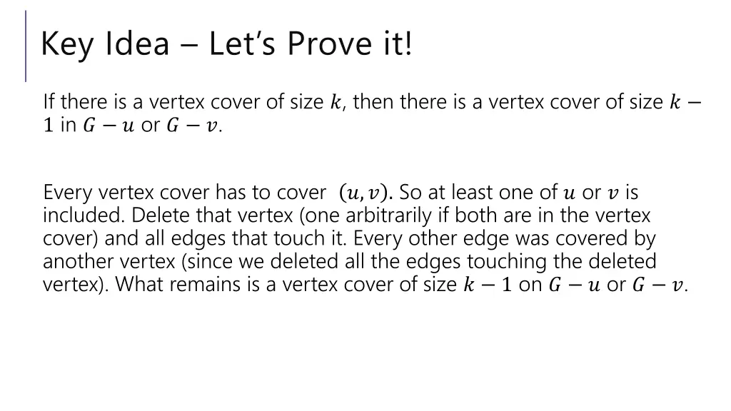 key idea let s prove it