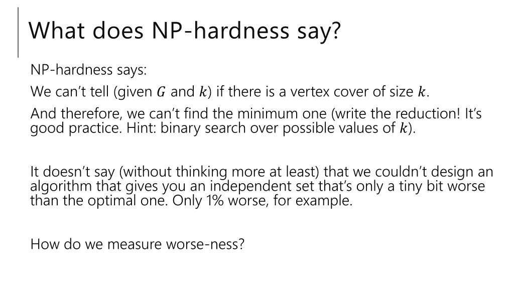 what does np hardness say