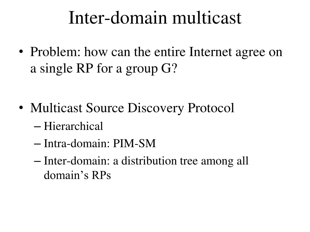 inter domain multicast