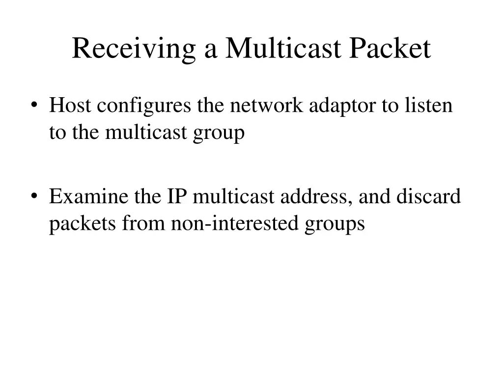 receiving a multicast packet