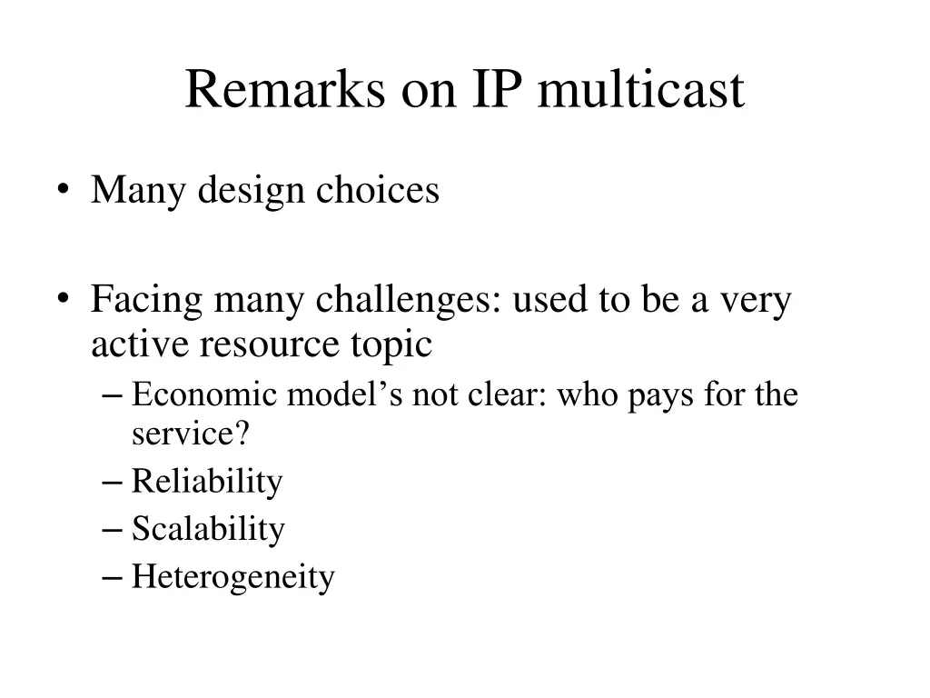 remarks on ip multicast