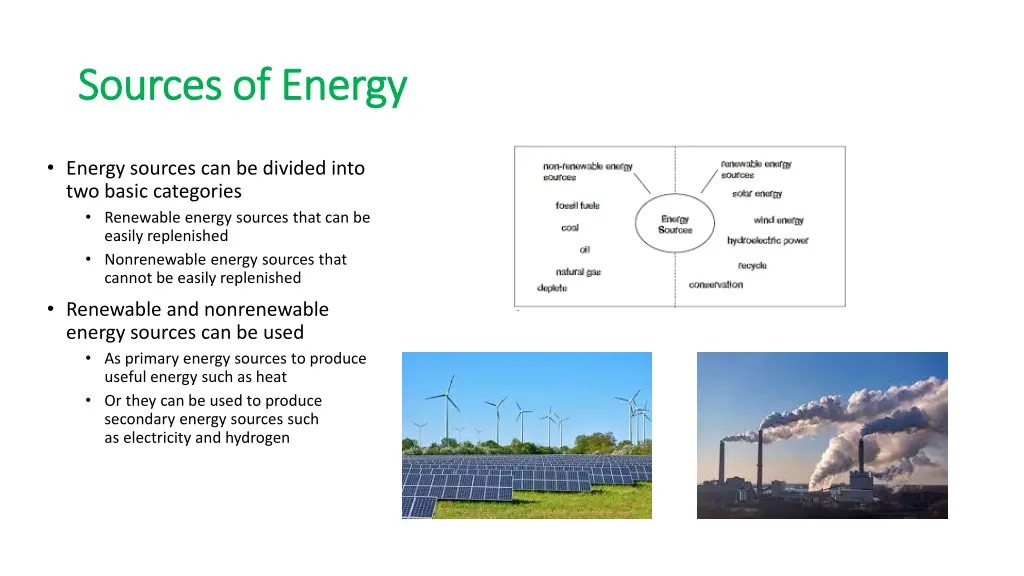 sources of energy sources of energy