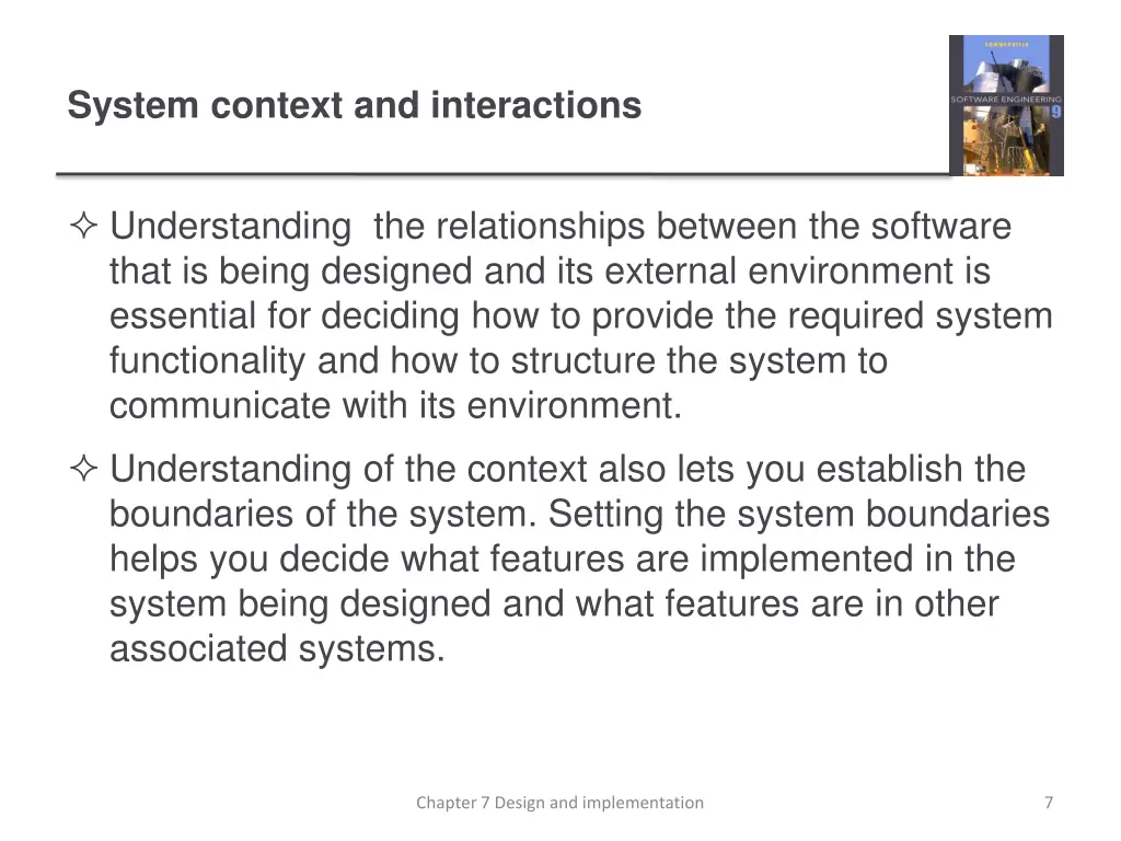 system context and interactions