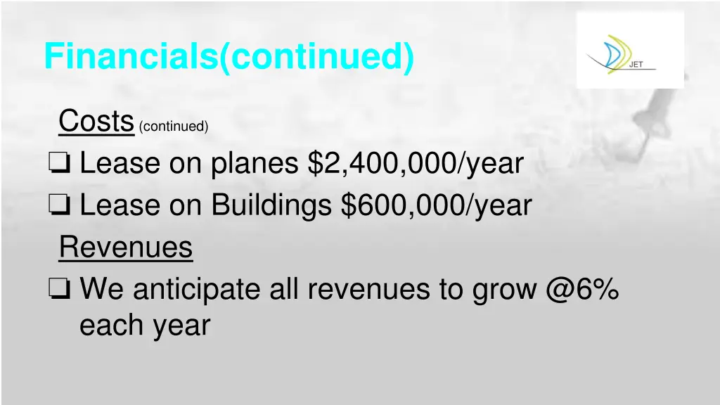 financials continued