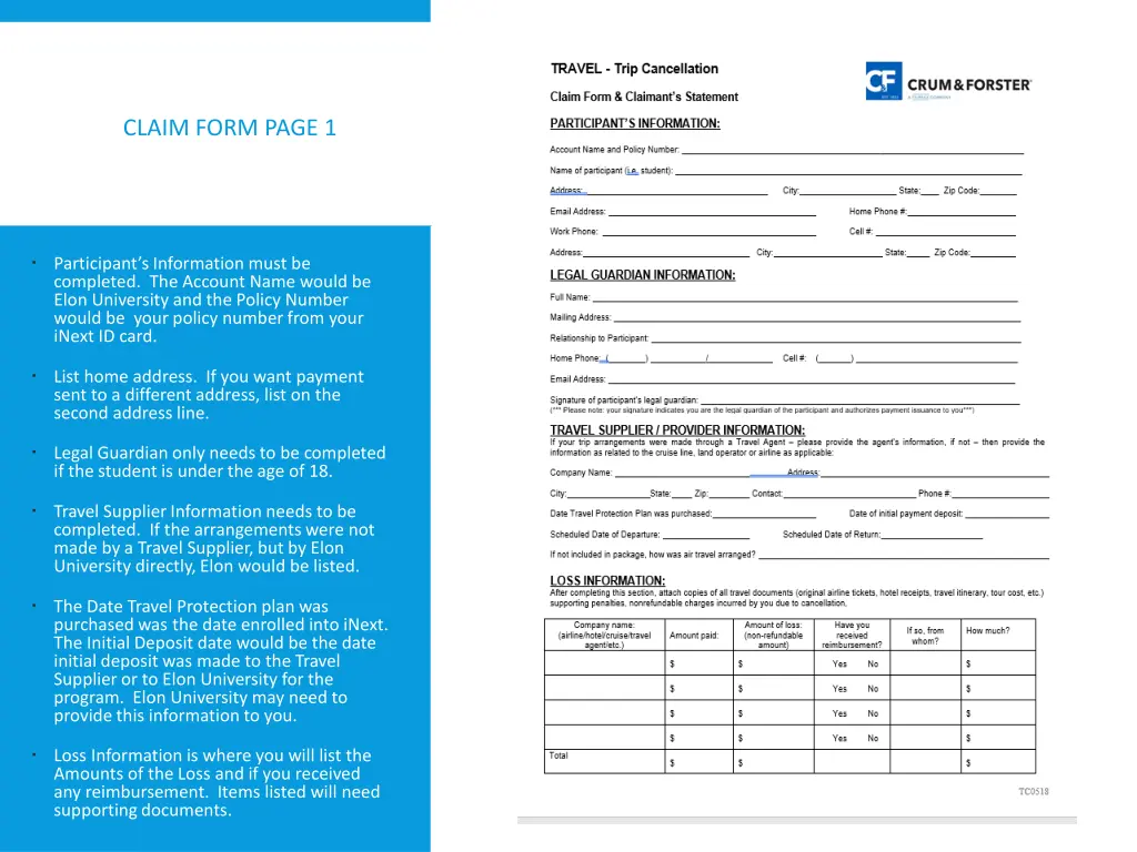claim form page 1