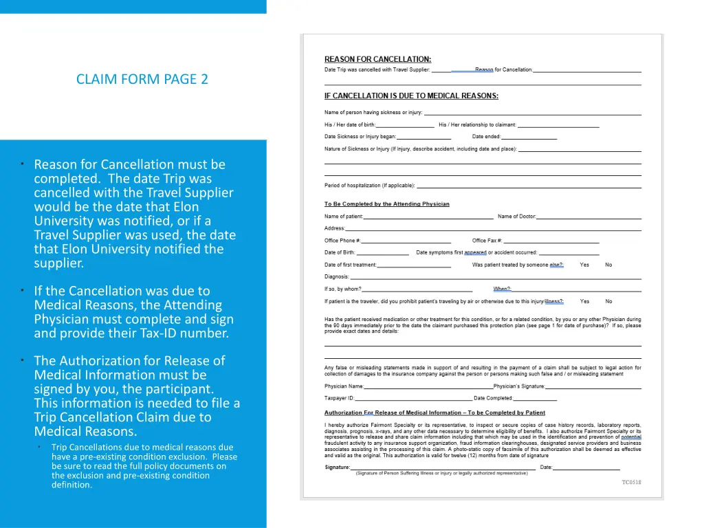 claim form page 2
