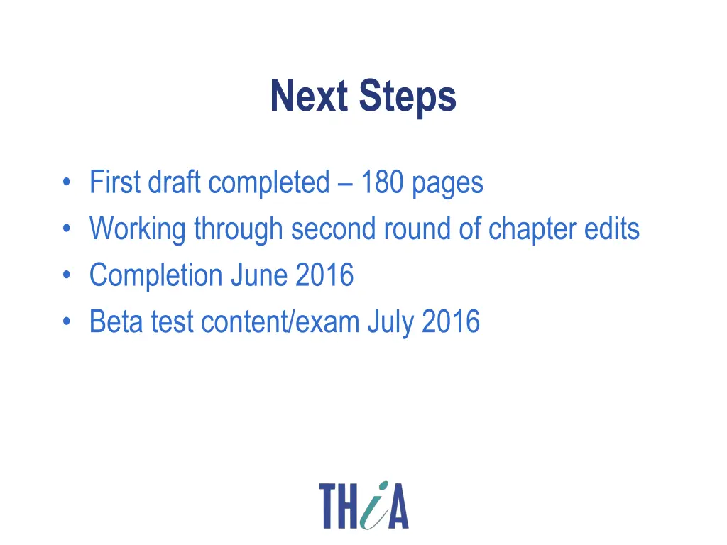 next steps