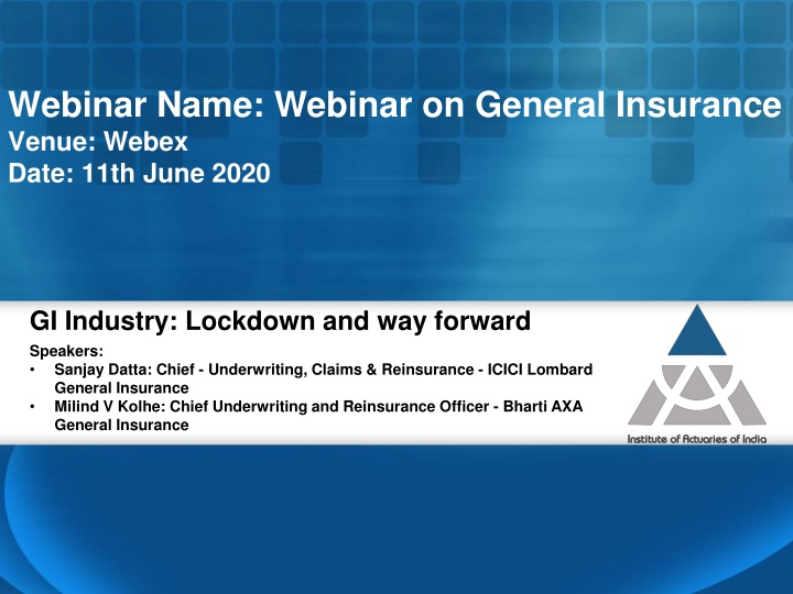 webinar name webinar on general insurance venue