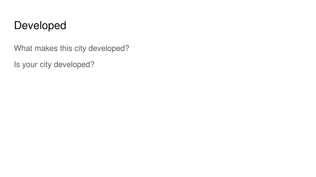 developed