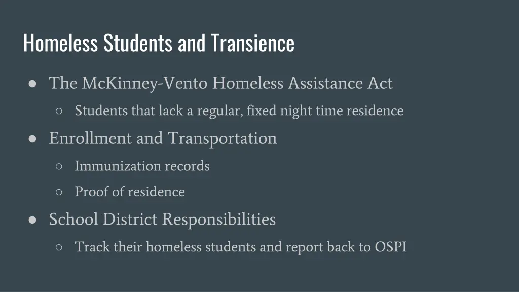 homeless students and transience