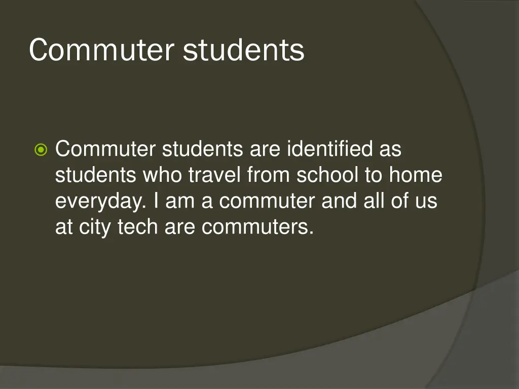commuter students