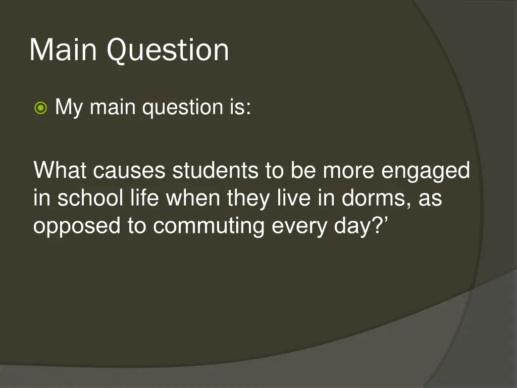 main question