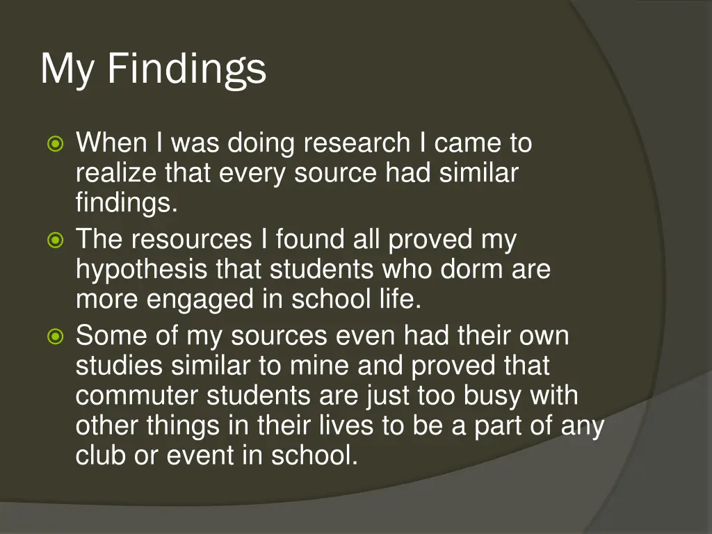 my findings