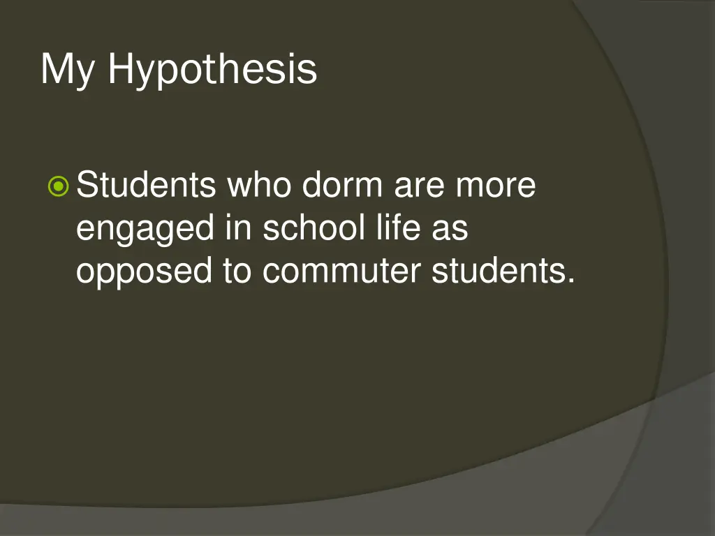 my hypothesis