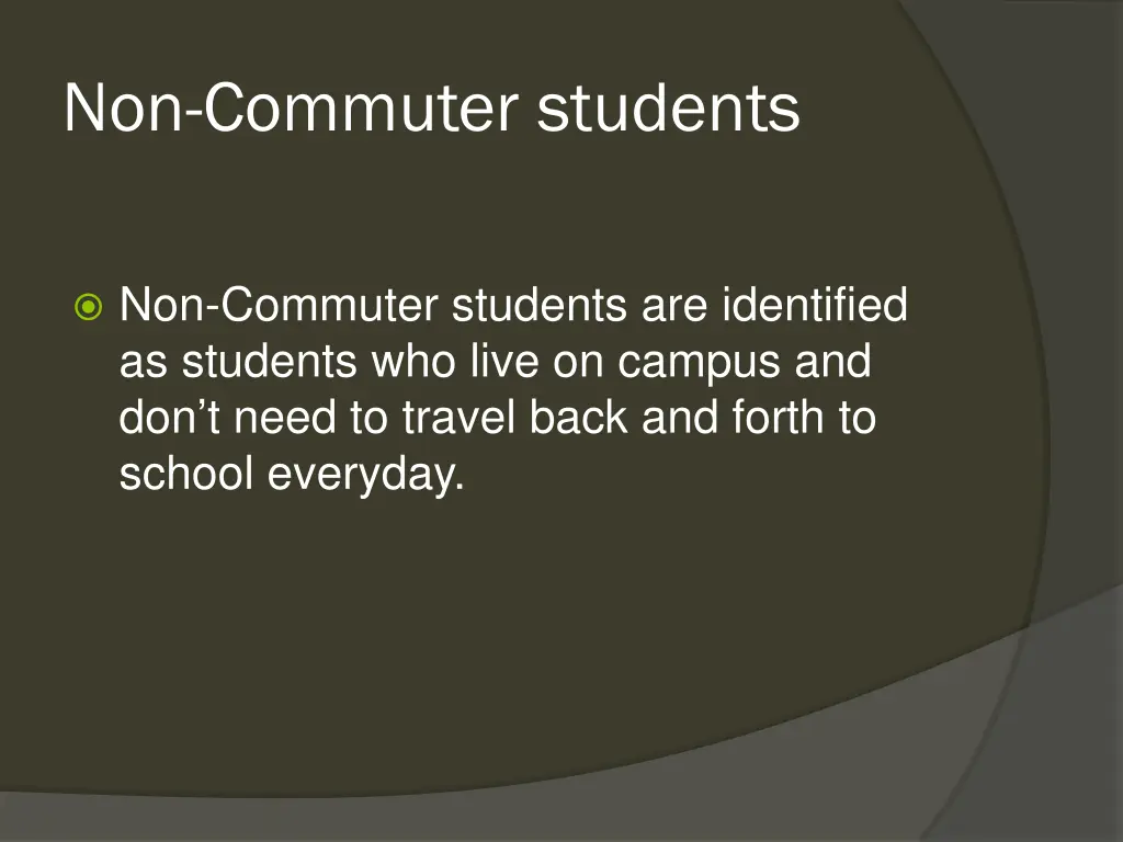 non commuter students
