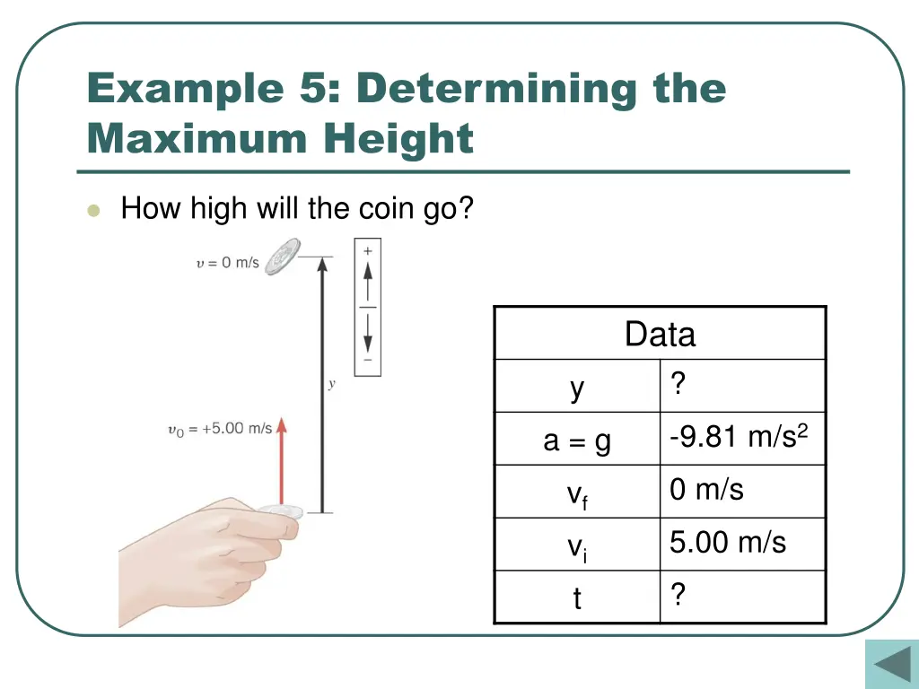 example 5 determining the maximum height